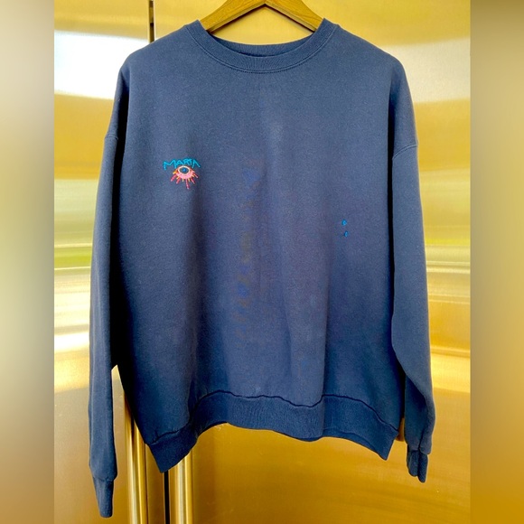 Vintage Embroidered MARFA Evil Eye Sweatshirt - Picture 1 of 6